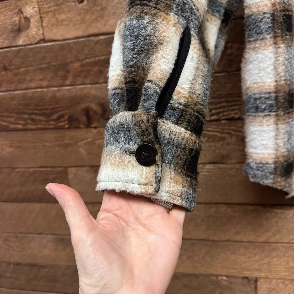 Calvin Klein Jeans Women's Checkered Utility Jacket - Black and brown